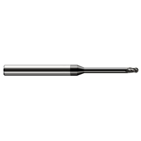 Miniature End Mill - Ball - Long Reach, Stub Flute, 0.0150 (1/64)